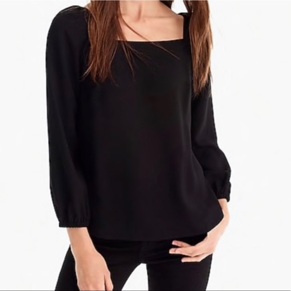 J. Crew Square Neck Long-sleeve Blouse
